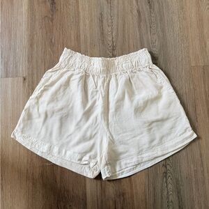 Altar'd State Cream High-Waist Smocked Shorts